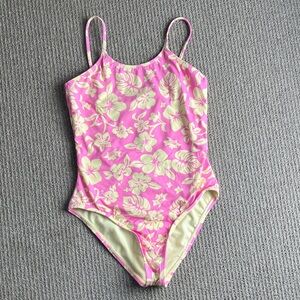 Hobie Pink and Cream Kids Swim One Piece